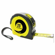 Boardwalk Easy Grip Tape Measure, 25 ft., Black and Yellow, 1/16" Graduations BWKTAPEM25